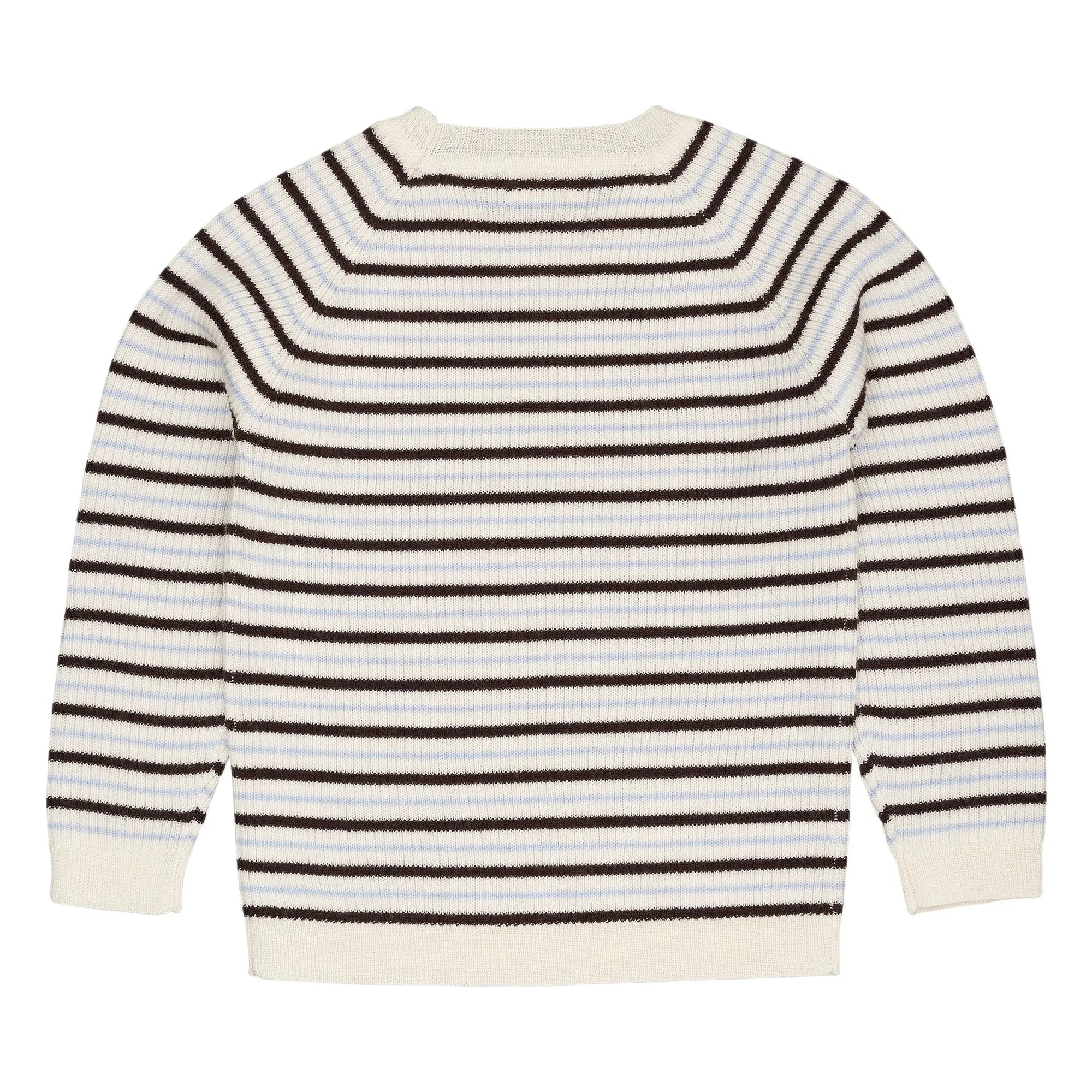 Copenhagen Colors - Gerippter Pullover Gestreifte Merinowolle | Braun