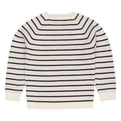 Copenhagen Colors - Gerippter Pullover Gestreifte Merinowolle | Braun