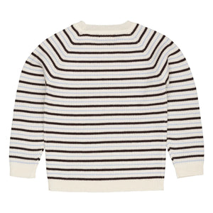 Copenhagen Colors - Gerippter Pullover Gestreifte Merinowolle | Braun