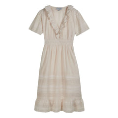 Emile et Ida – Baumwollkleid mit Lochstickerei | Creme
