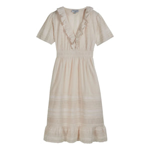 Emile et Ida – Baumwollkleid mit Lochstickerei | Creme