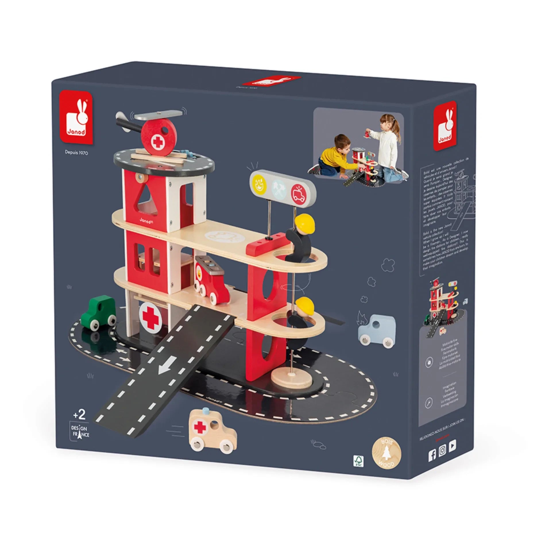 Janod - Spielzeug-Feuerwehrwache