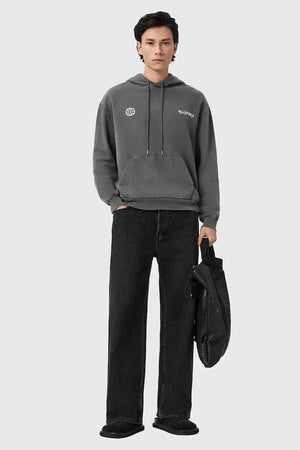 AllSaints Kapüşonlu Erkek Pamuklu EMBLEM Sweatshirt