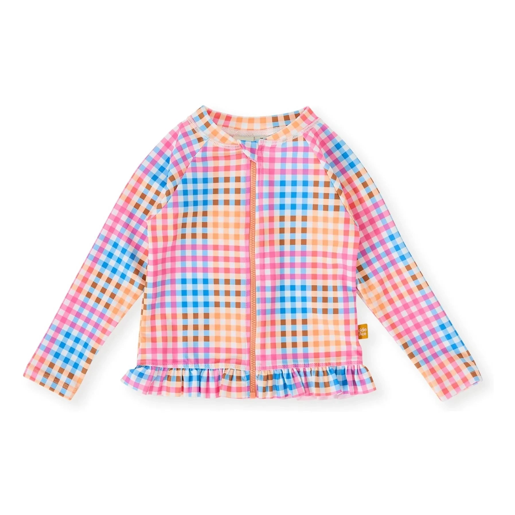 Goldie + Ace – Anti-UV kariertes T-Shirt | Rosa