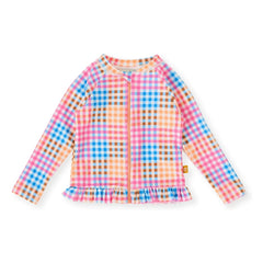 Goldie + Ace – Anti-UV kariertes T-Shirt | Rosa