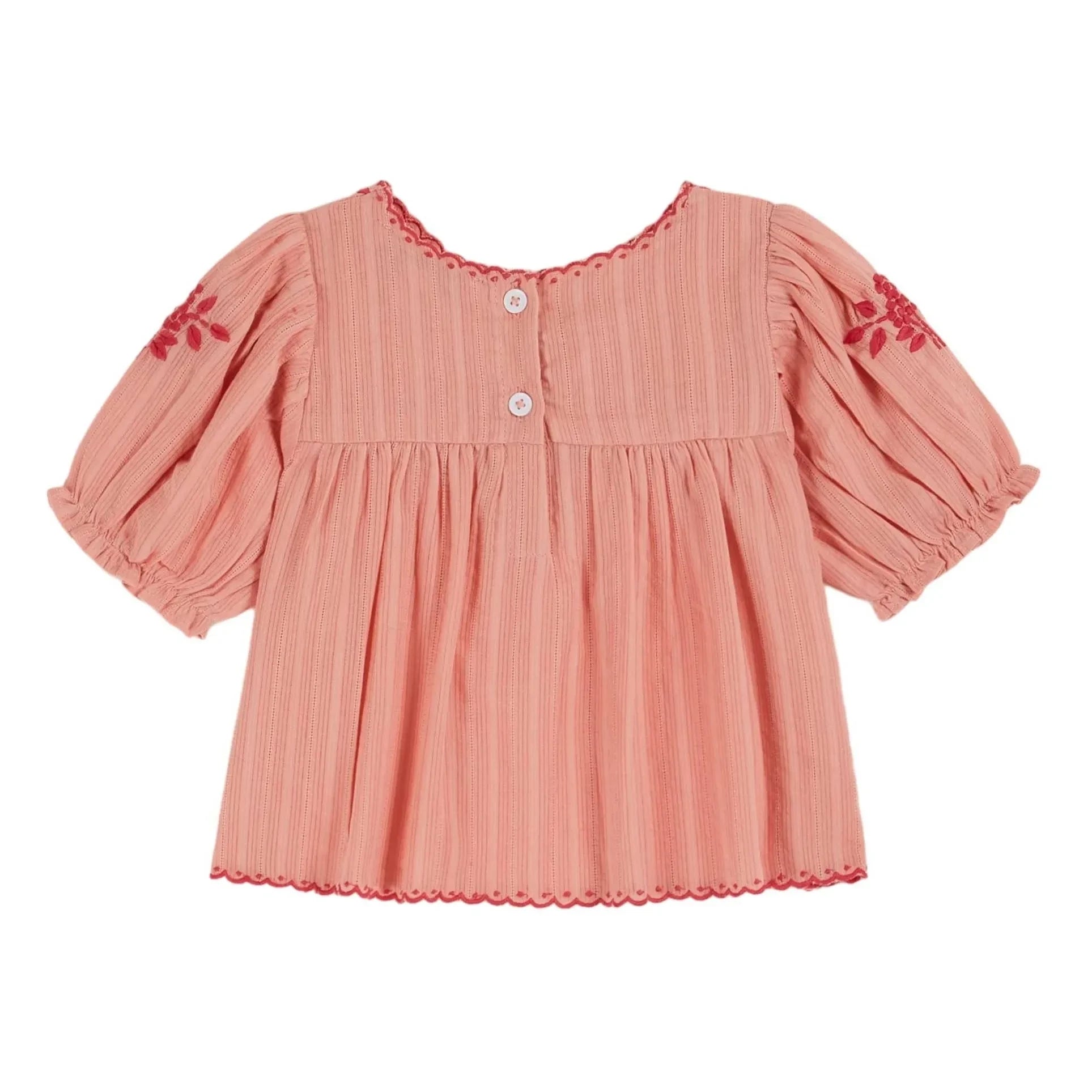 Emile et Ida - Handbestickte Bluse | Pfirsich