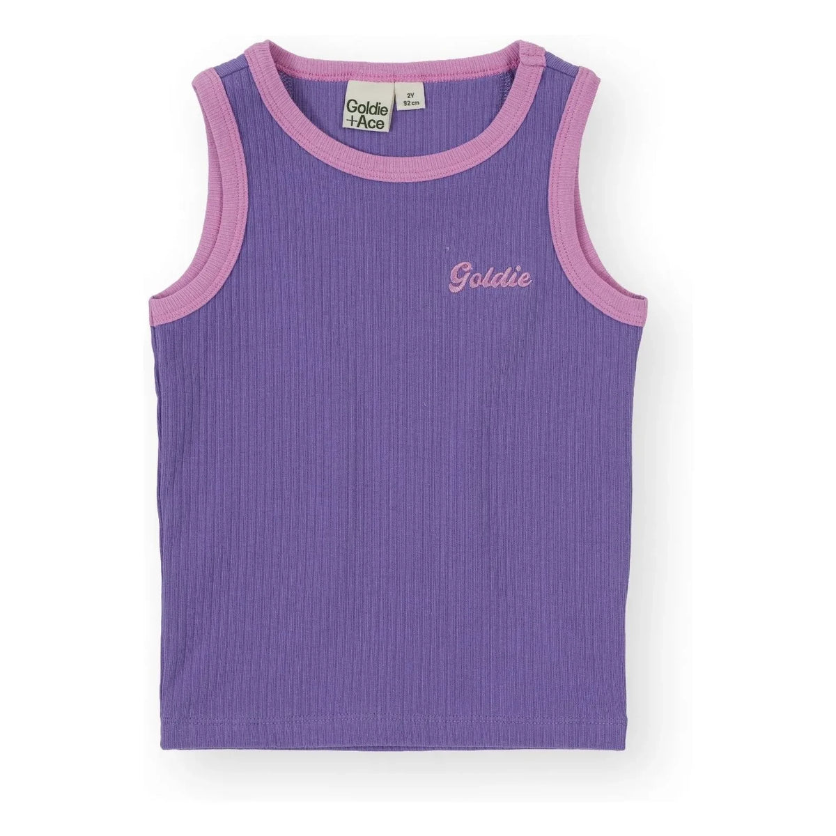 Goldie + Ace - Geripptes Tanktop mit Kontrastsaum | Lila
