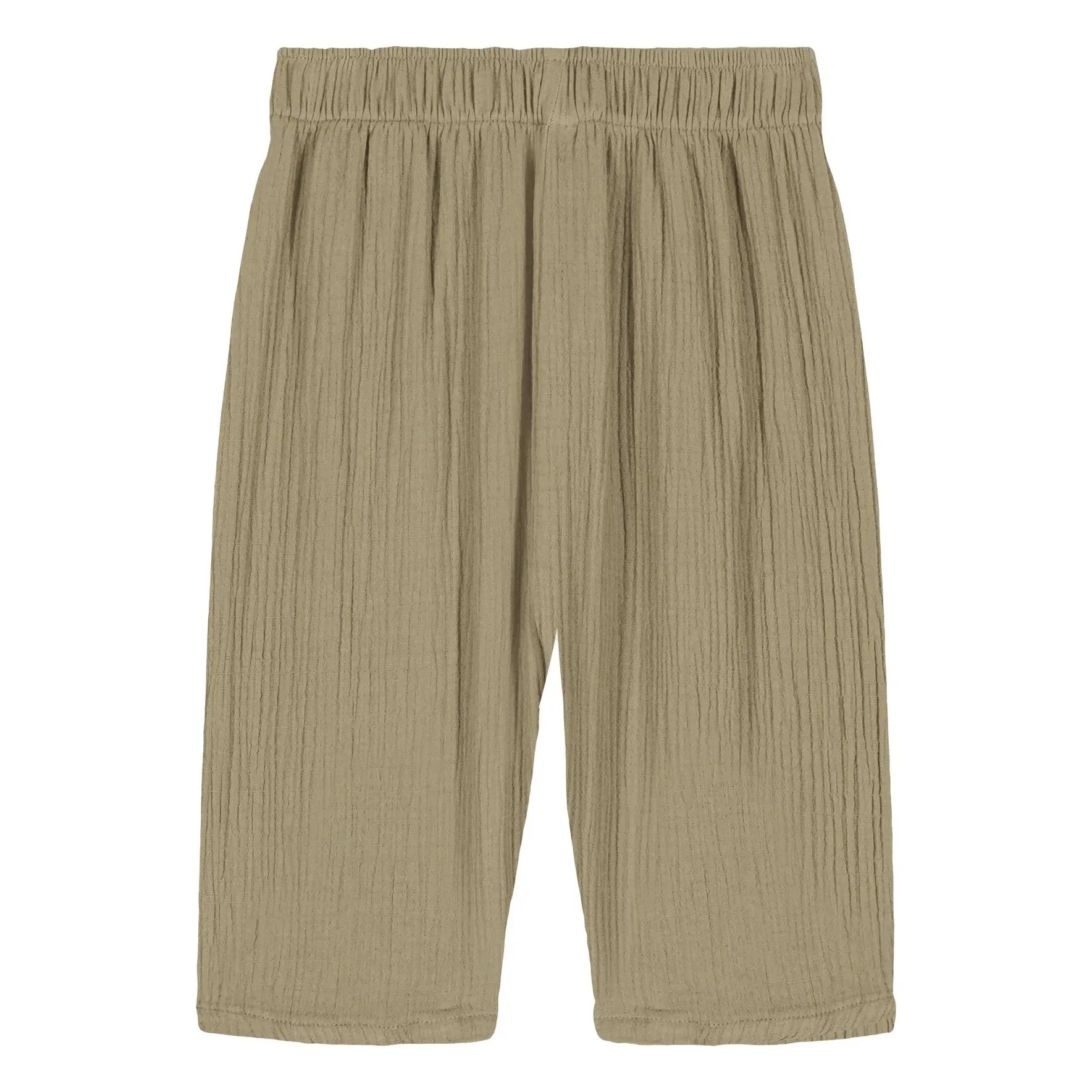 Studio Bohème - Cousin Gaze Hose aus Bio-Baumwoll-Waffelstoff | Hellkhaki