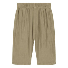 Studio Bohème - Cousin Gaze Hose aus Bio-Baumwoll-Waffelstoff | Hellkhaki