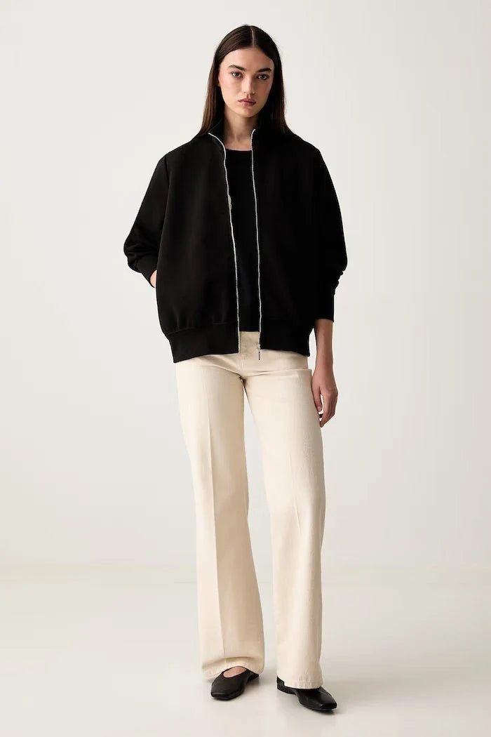MM by Max Mara fermuarlı kadın pamuklu sweatshirt MMLVOLUME