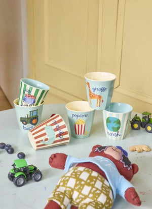 Rice - ABC Melamin Becher - 6er Set | Hellblau