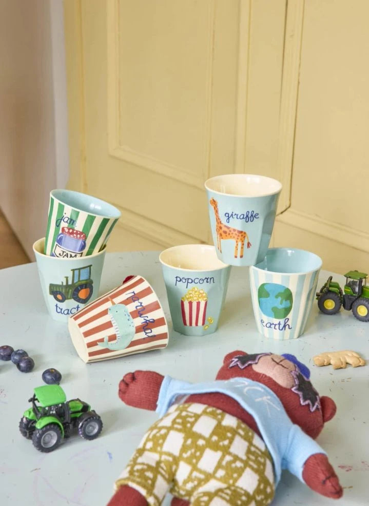 Rice - ABC Melamin Becher - 6er Set | Hellblau