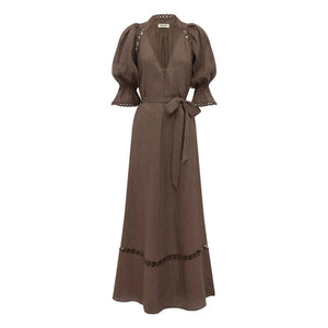 Boteh - Myra Leinenkleid | Mokka