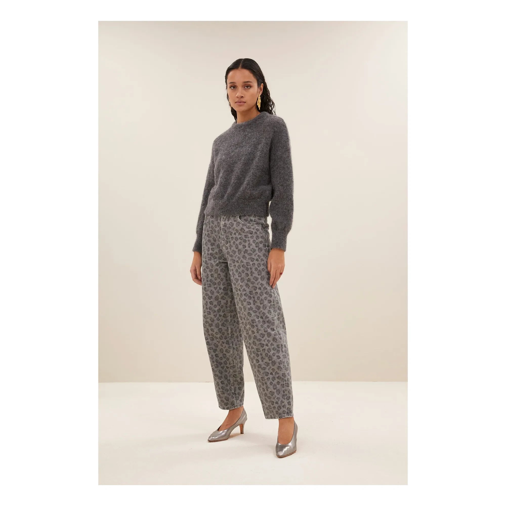 By Bar - Sonny Natur Alpaka Pullover | Dunkel meliertes Grau