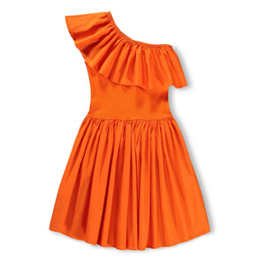 Molo - Chloey Kleid aus Bio-Baumwolle mit asymmetrischen Rüschen | Orange
