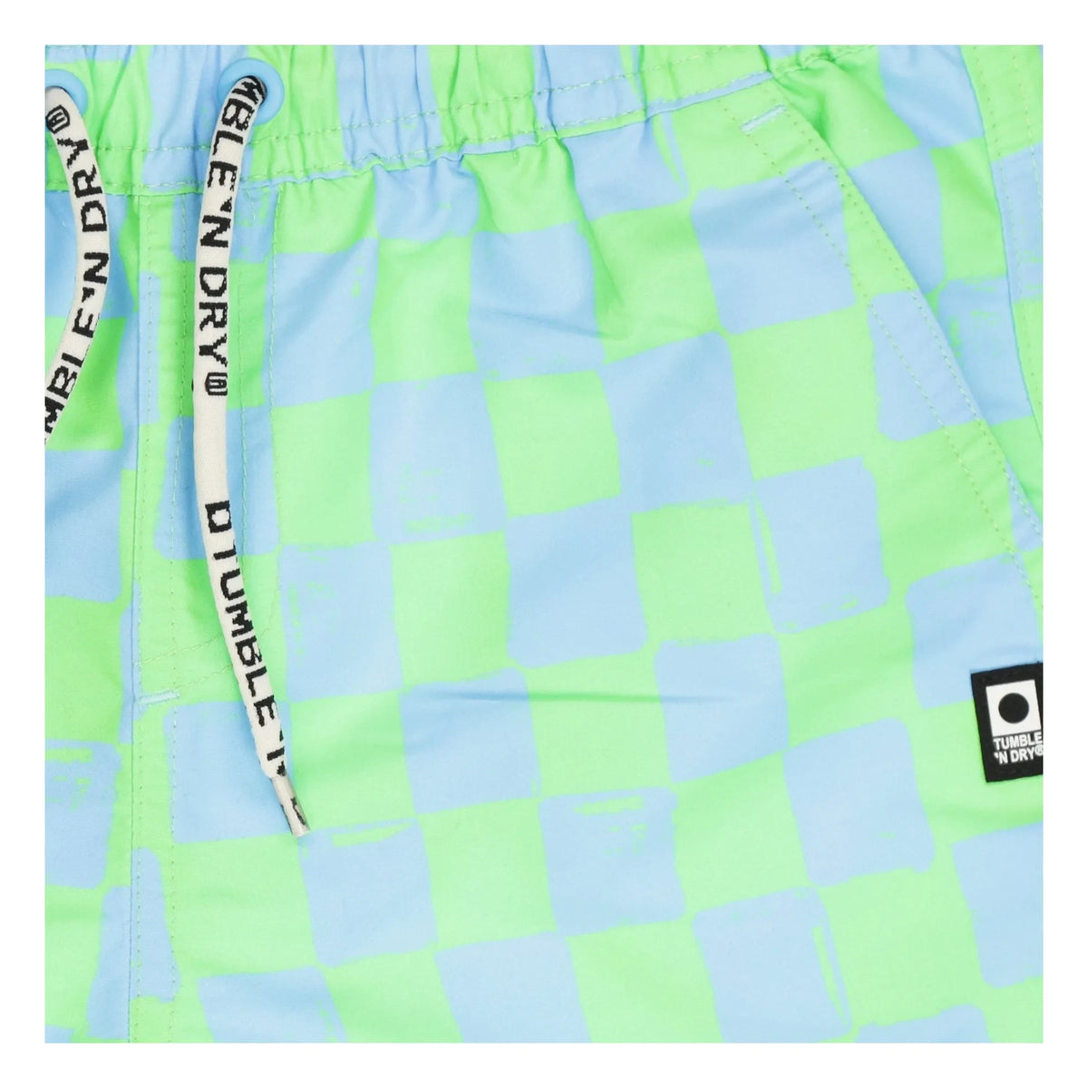 Tumble N'Dry – Manaus Carreaux Badehose aus recycelten Fasern | Türkis