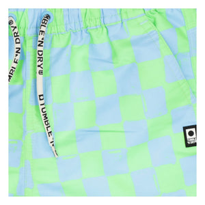 Tumble N'Dry – Manaus Carreaux Badehose aus recycelten Fasern | Türkis