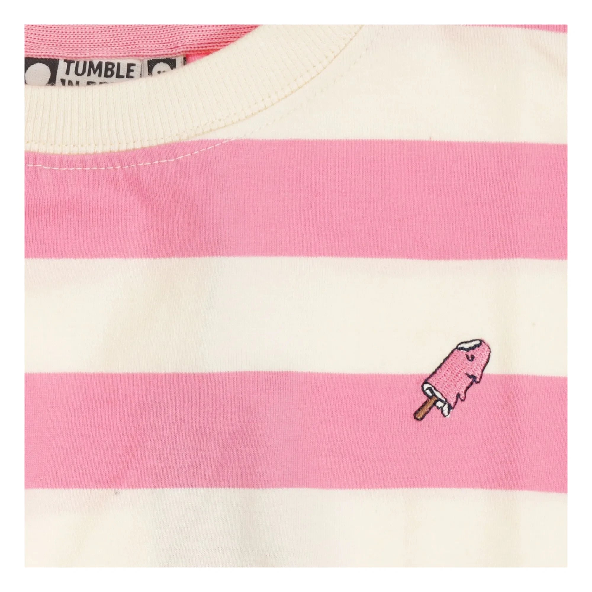 Tumble N'Dry – Colatina Oversize Gestreiftes T-Shirt aus Bio-Baumwolle | Rosa