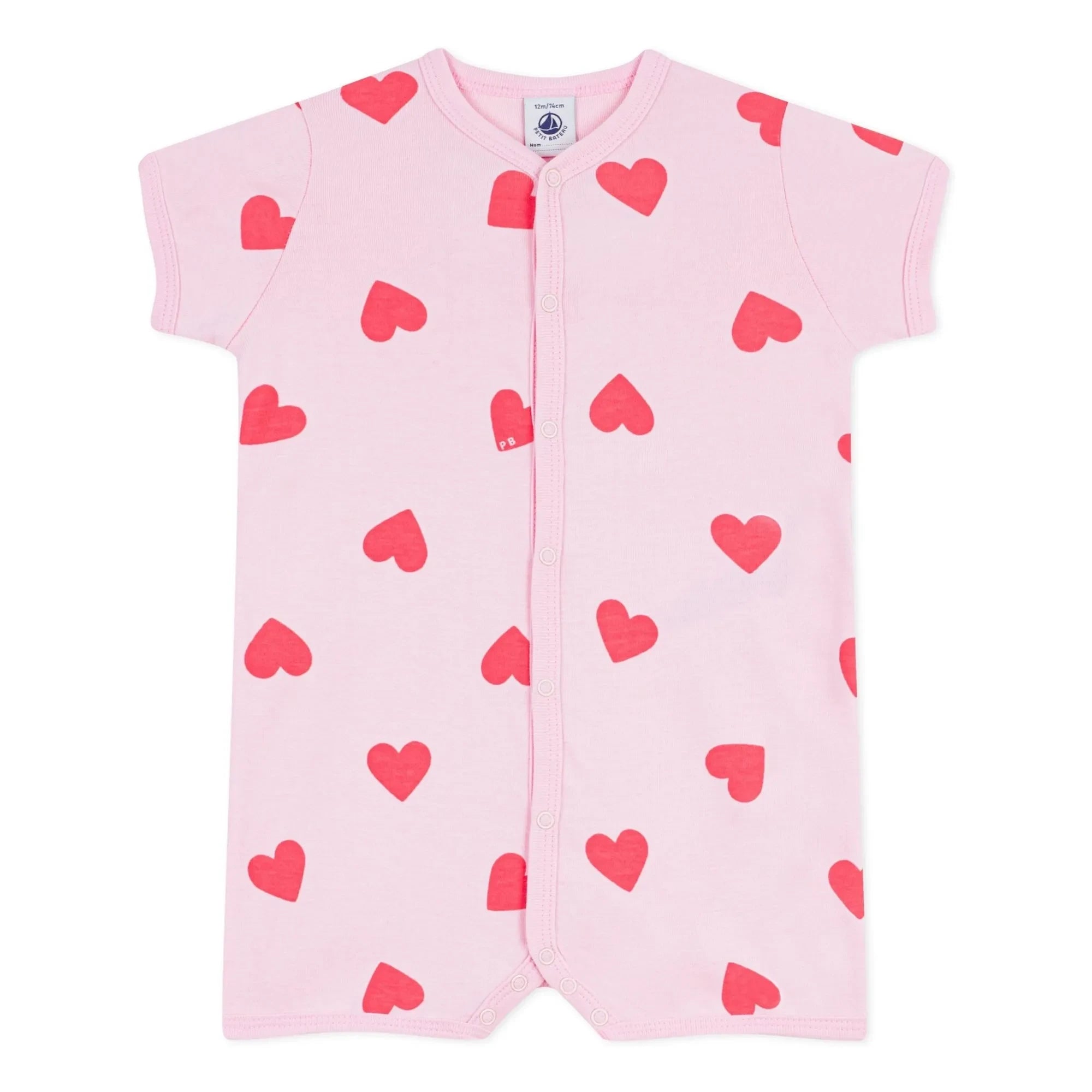 Petit Bateau - Strampler mit Herzen | Rosa