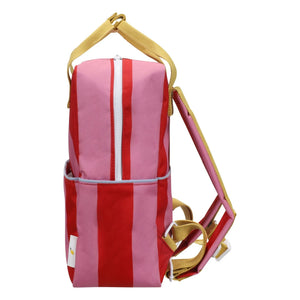 Sticky Lemon - Mittelgroßer Gestreifter Rucksack | Fuchsia
