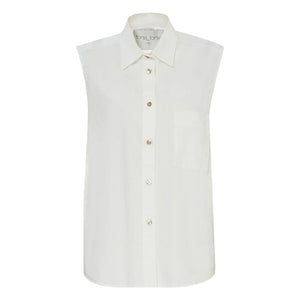 Forte Forte – Ärmellose Bluse aus Baumwollpopeline | Weiß
