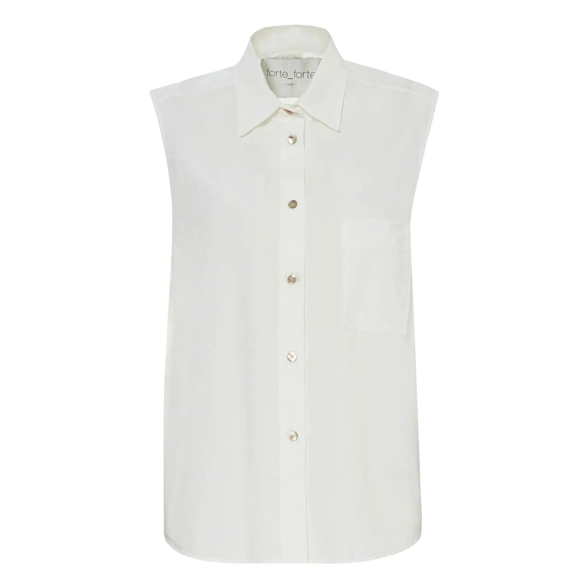 Forte Forte – Ärmellose Bluse aus Baumwollpopeline | Weiß