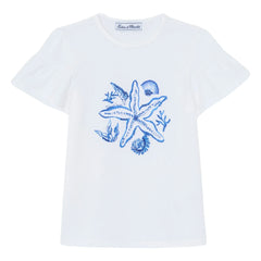 Tartine et Chocolat - Perlen-Seestern-T-Shirt | Weiß