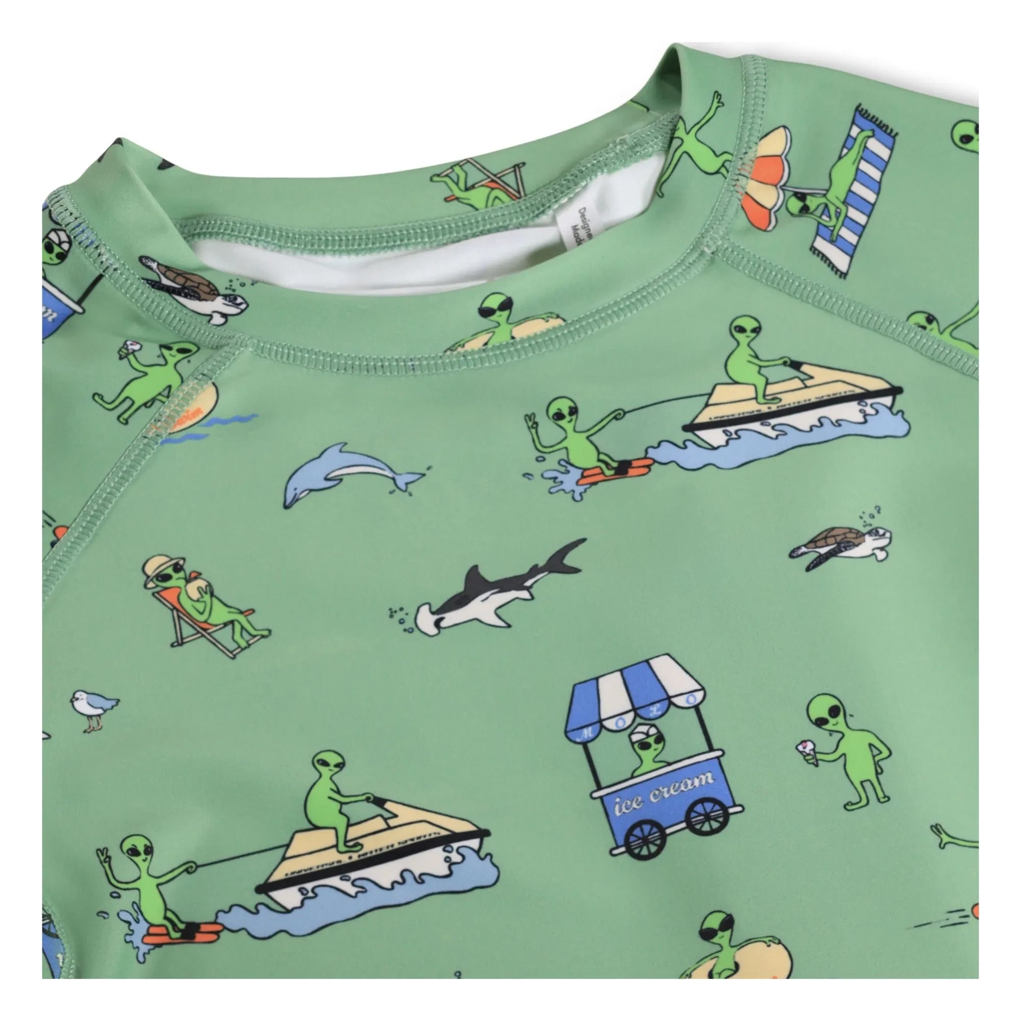 Molo - Neptune Aliens UV-Schutz-T-Shirt aus recycelten Fasern | Grün