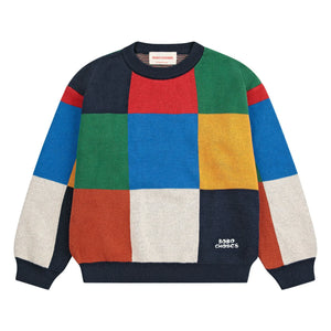 Bobo Choses - Karierter Bio-Baumwollpullover | Blau