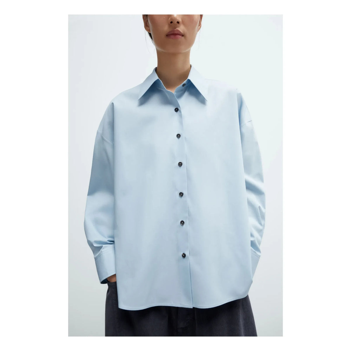 Cordera - Oversize Baumwollhemd | Hellblau