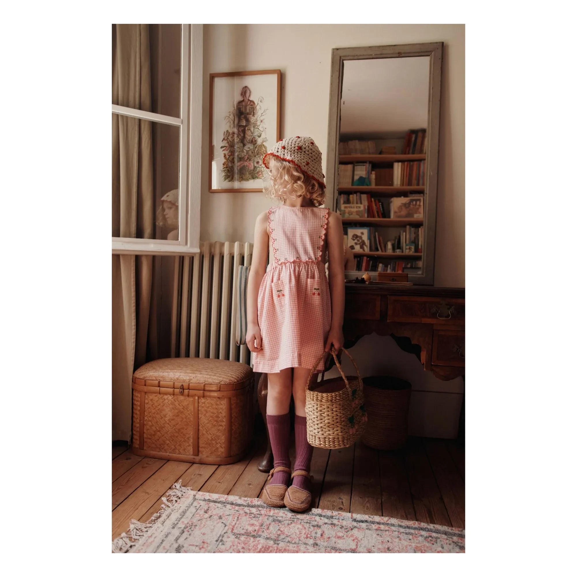 Emile et Ida - Latzkleid aus Bio-Baumwolle mit Vichy-Karo | Rosa