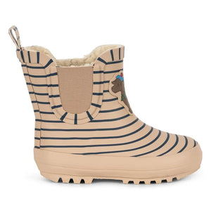 Konges Sløjd - Gestreifte King Regenstiefel | Beige