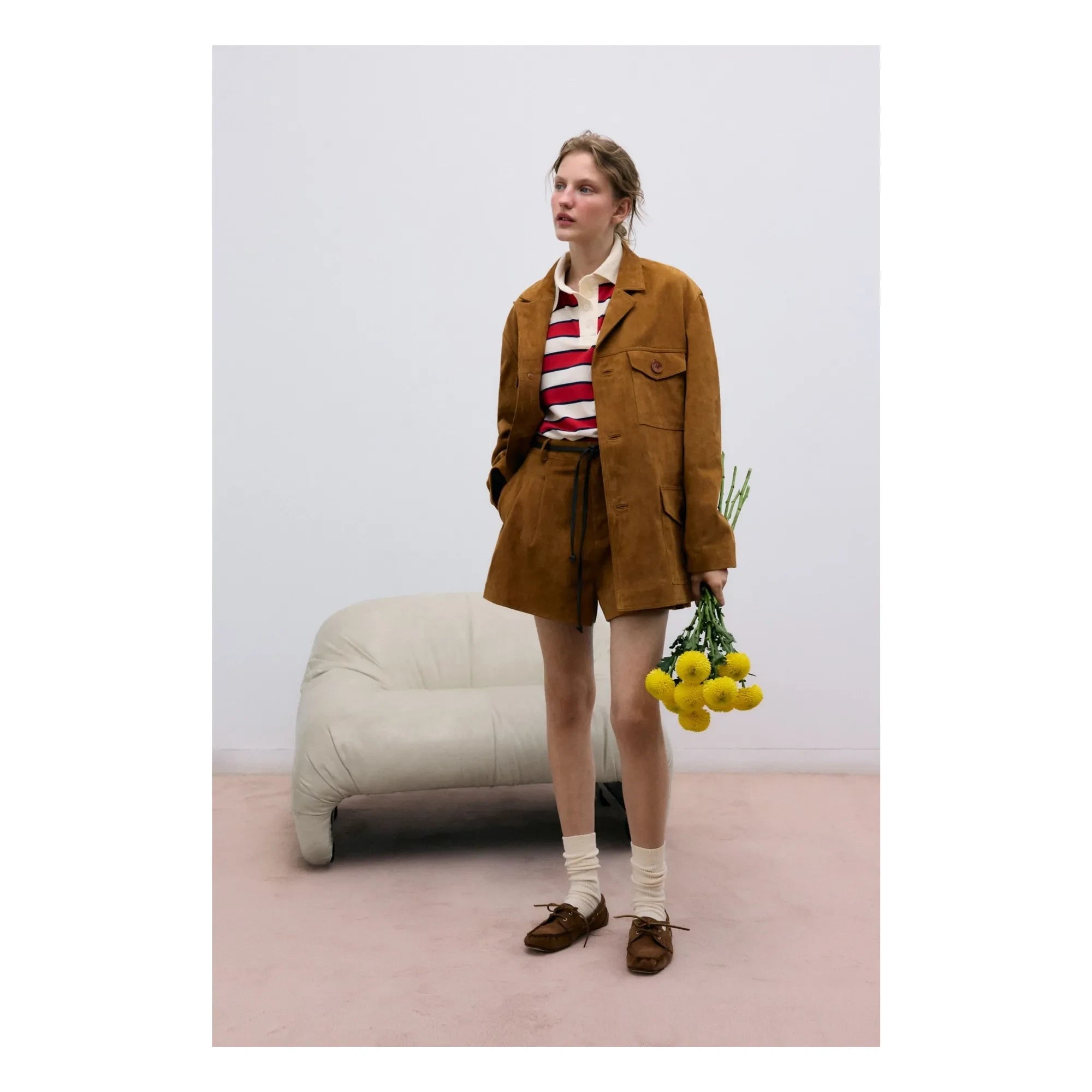 the new society - Acacia Gestreiftes Baumwoll-Polo | Rot