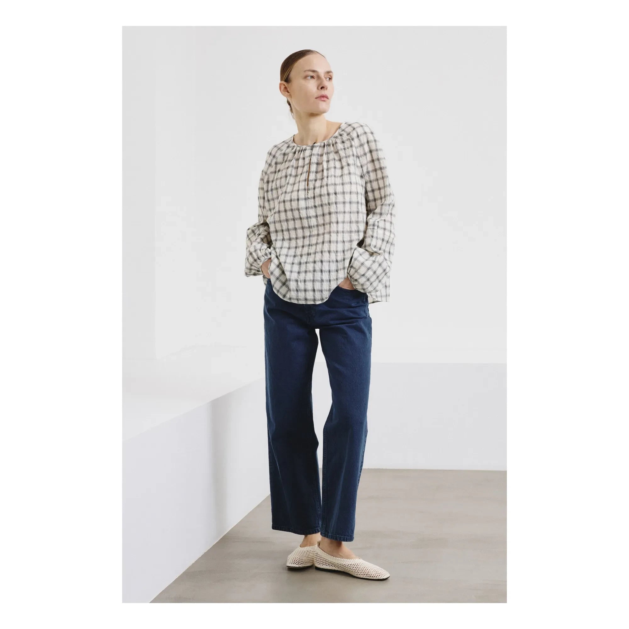 Pomandère – Gestreifte Baumwollbluse | Creme