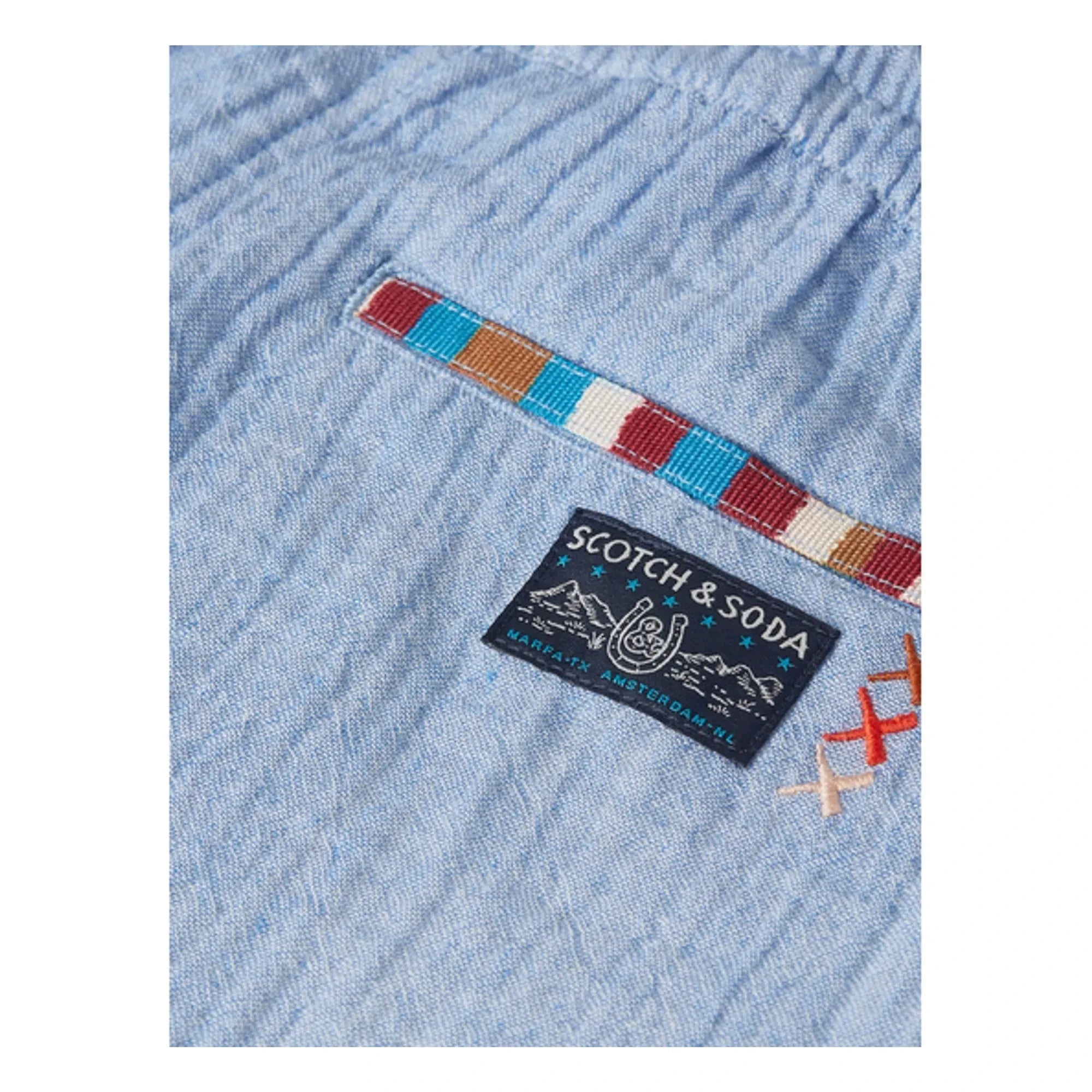 Scotch & Soda - Chambray-Shorts | Hellblau