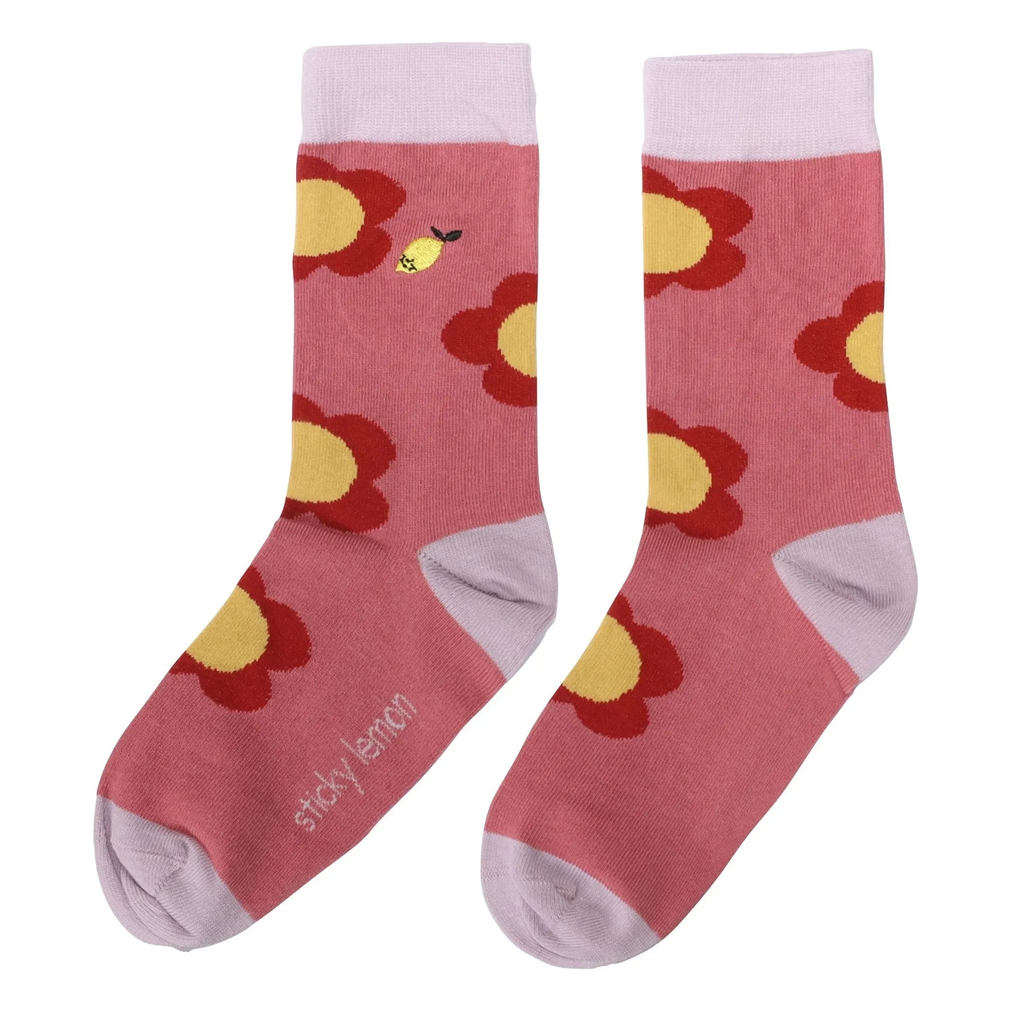 Sticky Lemon - Blüten-Socken | Staubiges Rosa