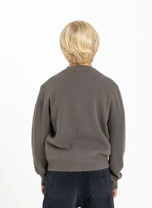 Finger in der Nase - Mathis Merino Wollpullover | Hellgrau meliert