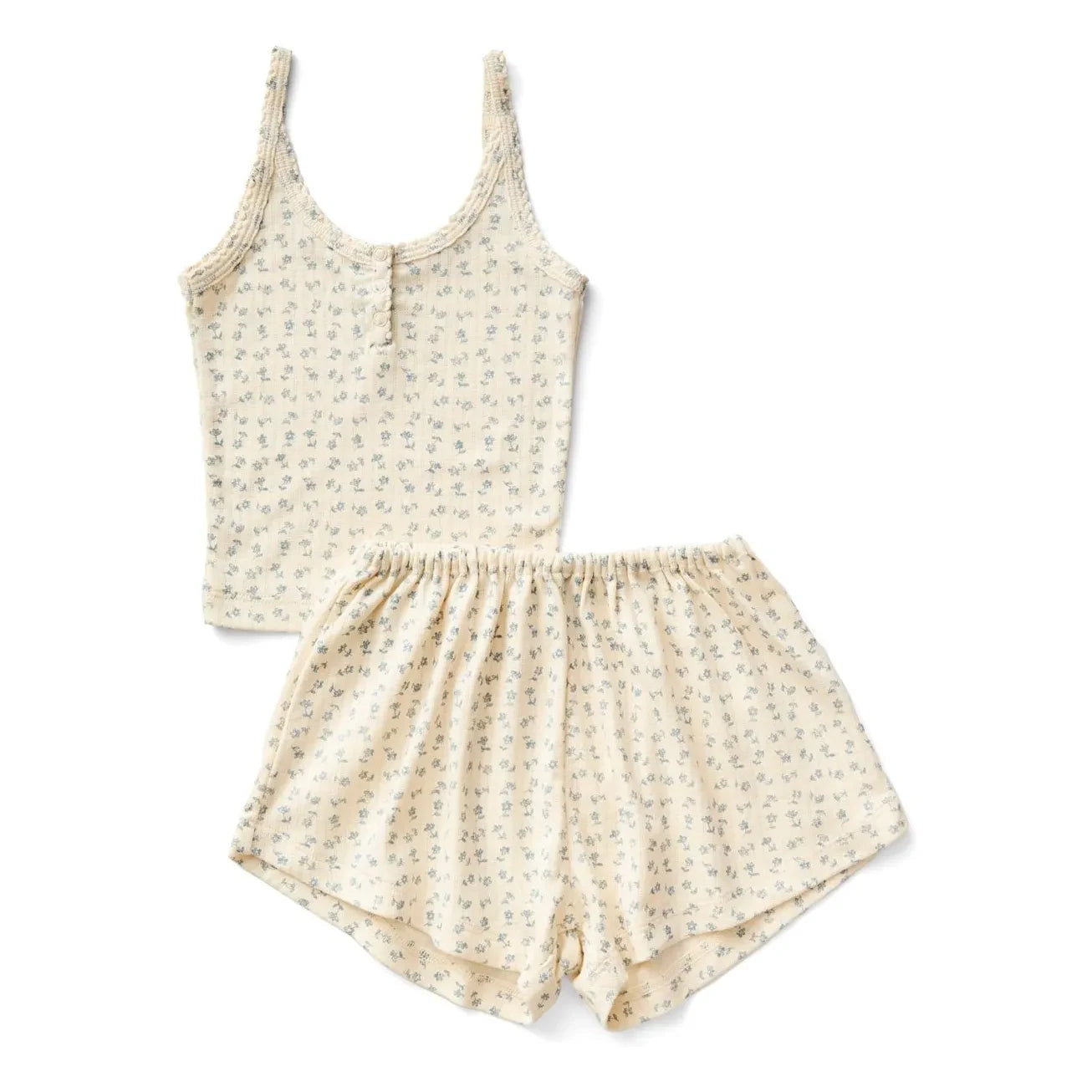 Soor Ploom - Favori Blumen-Set aus Bio-Baumwoll-Top und Shorts | Puderrosa