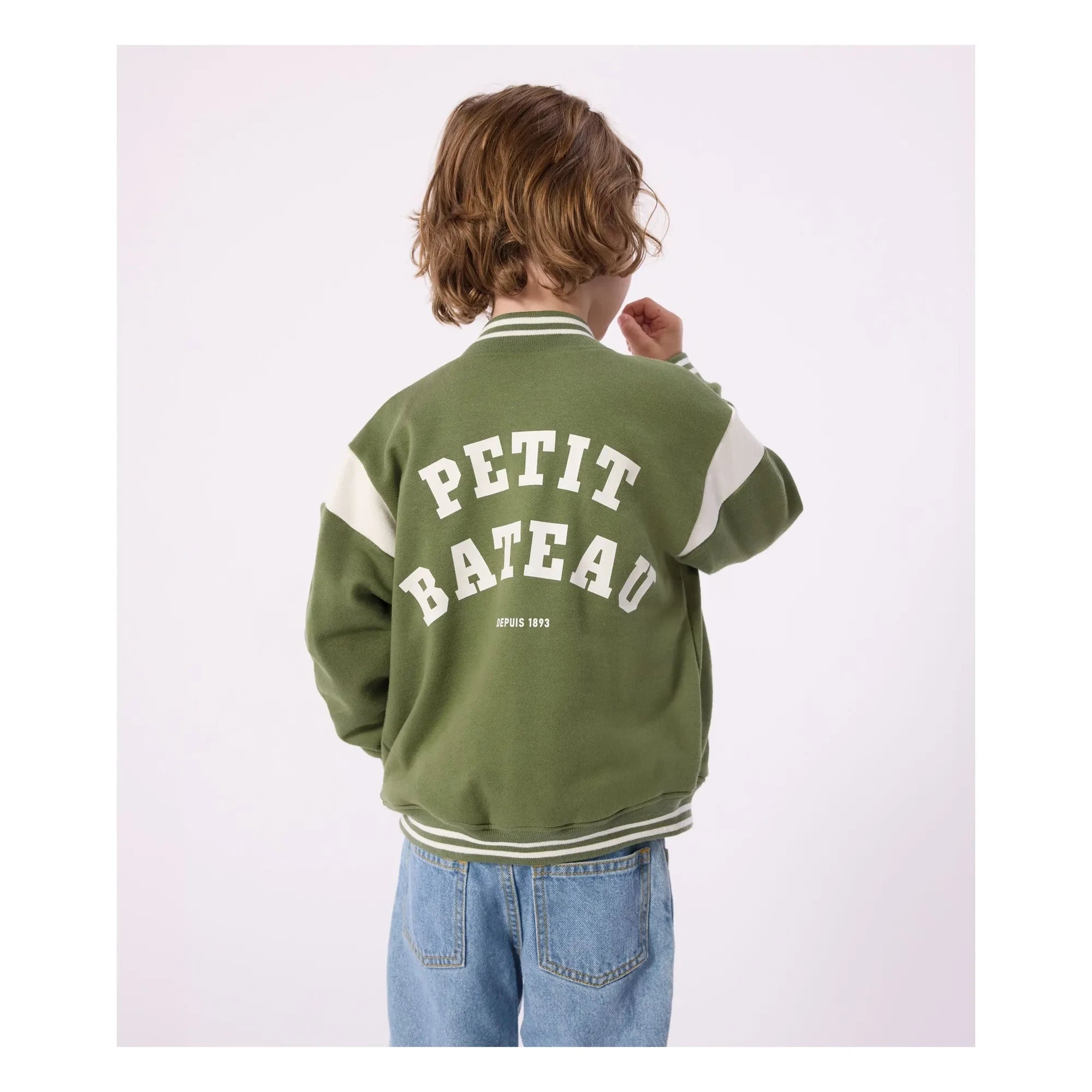 Petit Bateau - Teddy Molleton Oversized-Jacke | Oliv