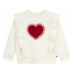 Petit Bateau - Sweatshirt mit Herzrüschen | Ecru