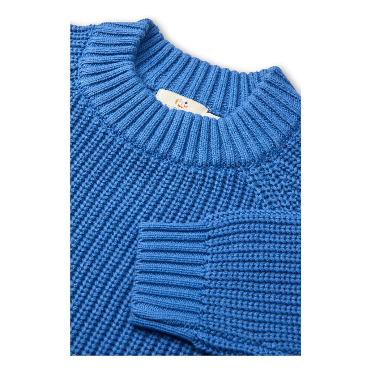 Copenhagen Colors - Gerippter Bio-Baumwoll-Pullover | Azurblau