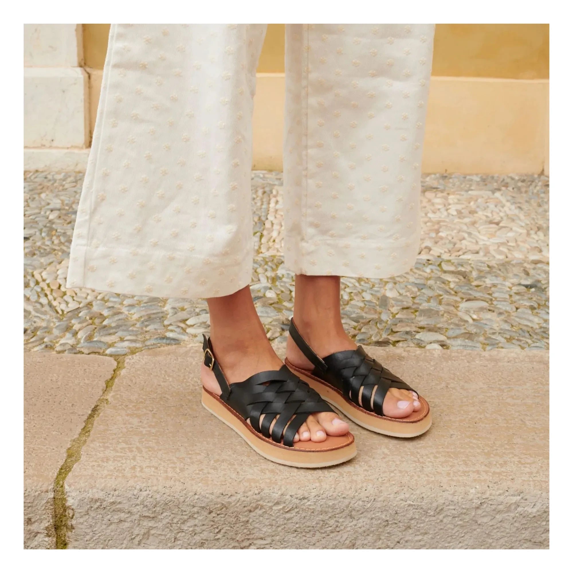 Mapache - Ledersandalen | Schwarz