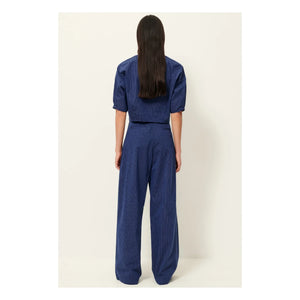 Sessùn - Hose Provencia aus gestreifter Baumwolle | Marineblau