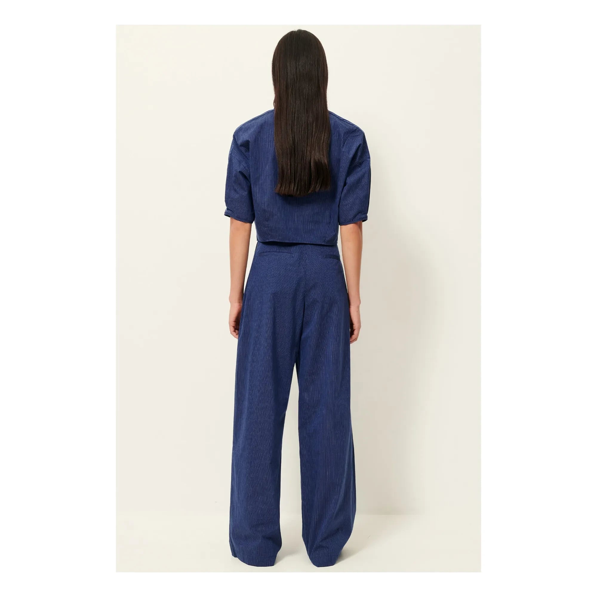 Sessùn - Hose Provencia aus gestreifter Baumwolle | Marineblau