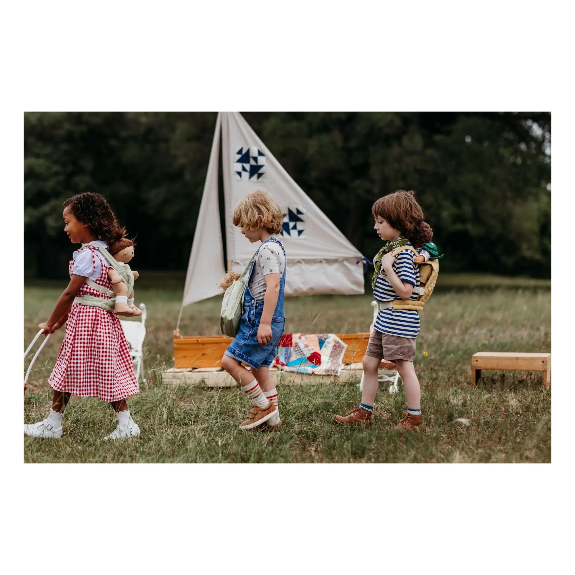 Olli Ella - Gesteppte Spielzeugtasche | Salbei