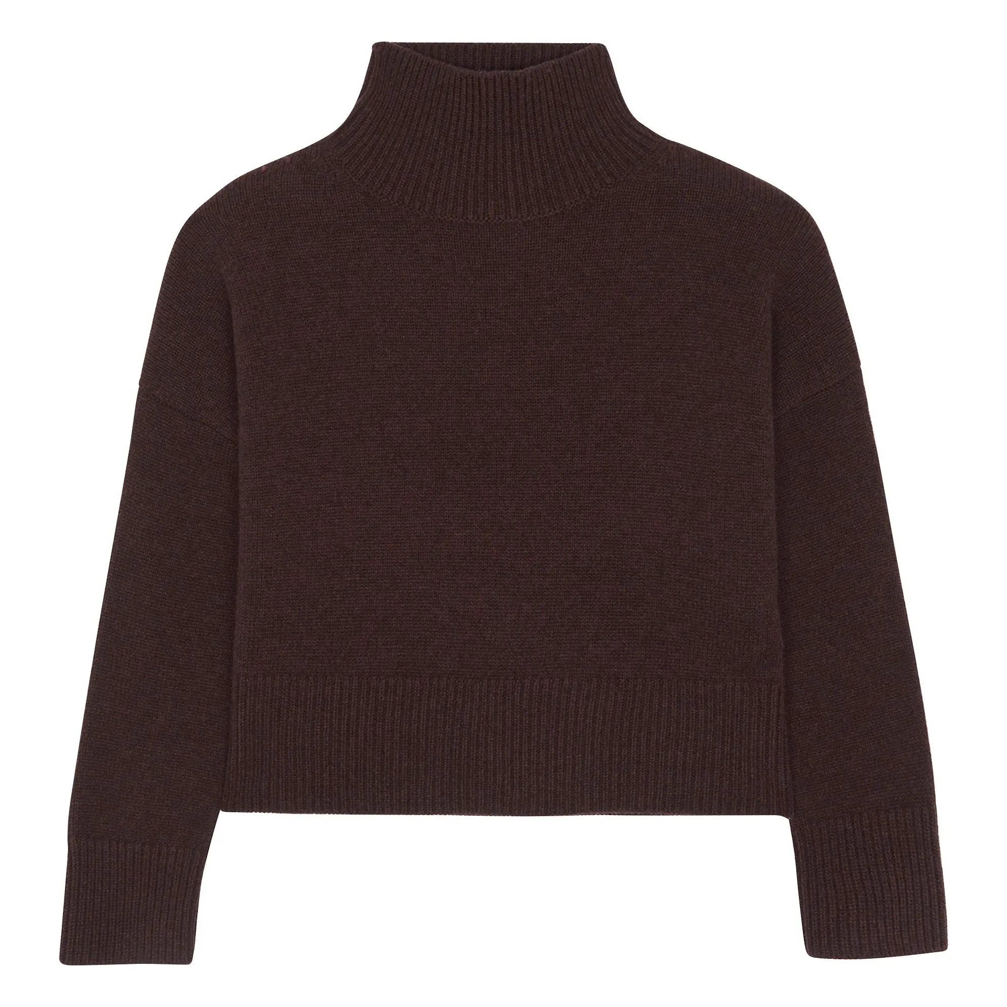Kujten - Ulla Crop Kaşmir Kazak | Kahve