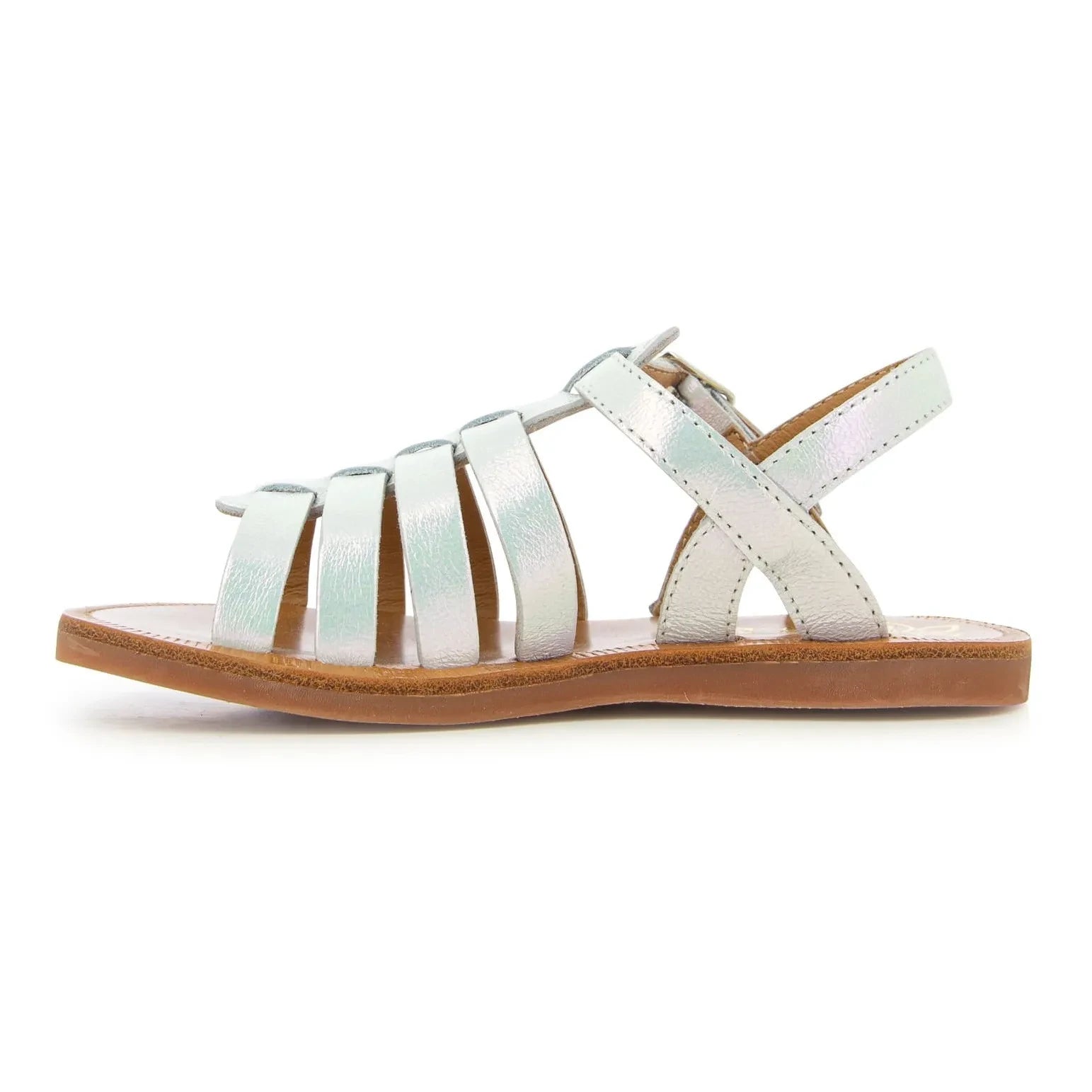 Pom d'Api - Plagette Riemchensandalen | Weißer Satin