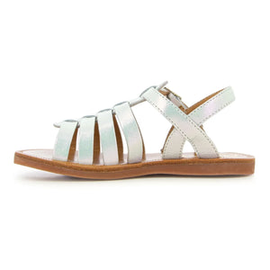 Pom d'Api - Plagette Riemchensandalen | Weißer Satin