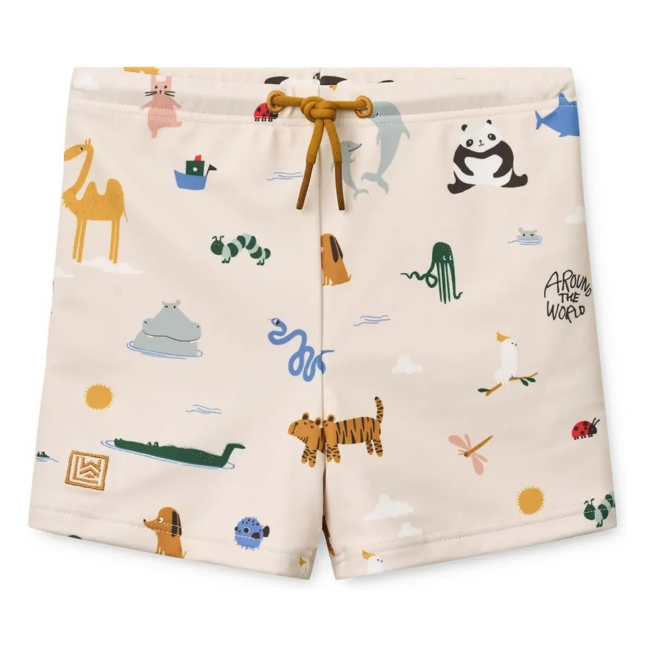 Liewood - Otto Animal Badeshorts recyceltes Material | Cremeweiß