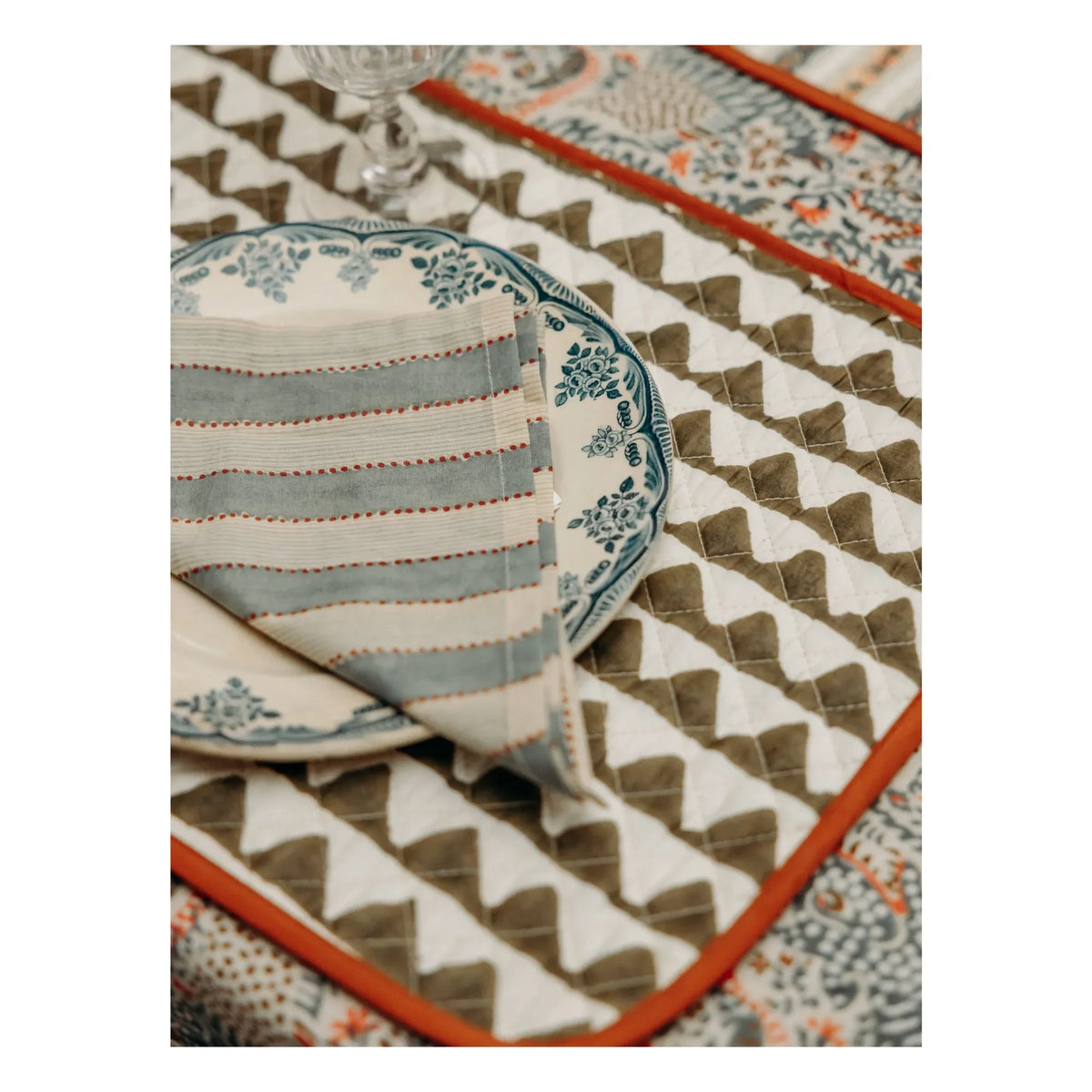 Le Monde Sauvage - Key West Serviette - 8er Set | Blau